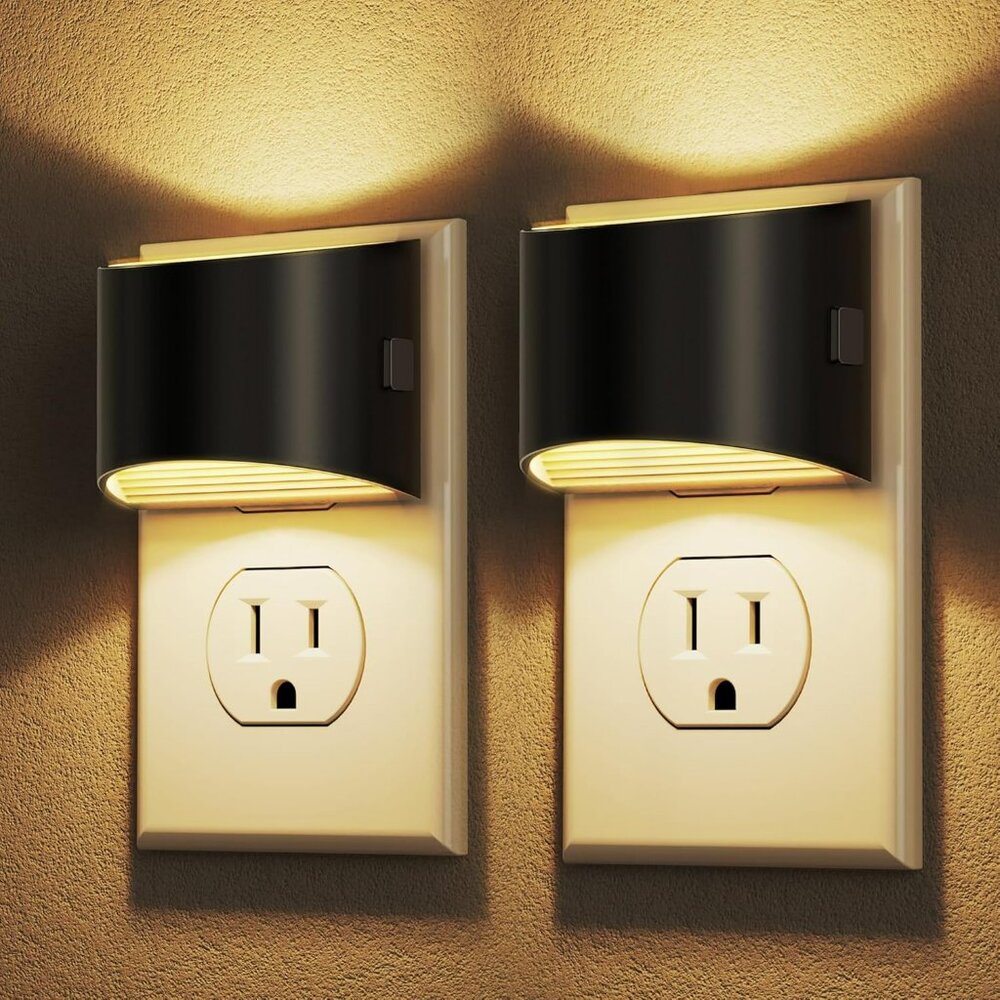2 pk LED Night Light Night Lights Plug‎ into Wall 3 Level Brightness Adjustable